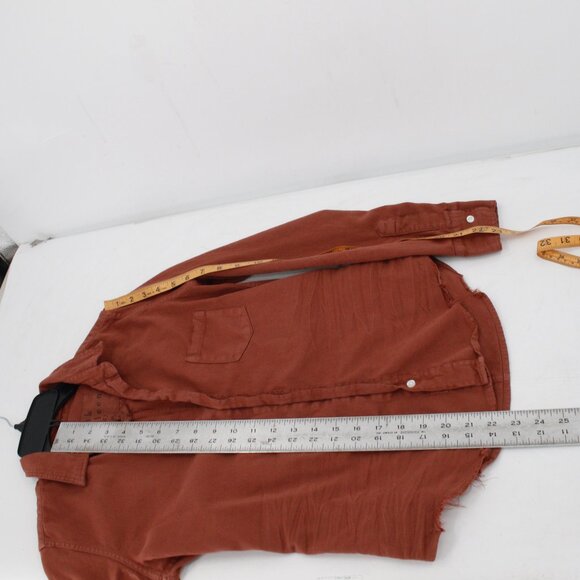 Frank & Eileen Top Womens XS Barry Cotton Long Sleeve Button Up destroyed hem - Picture 10 of 11